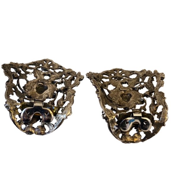 Vintage MUSI Rhinestone Shoe Clip Cabochon Aurora Borealis Runway Rare Large - Picture 10 of 13